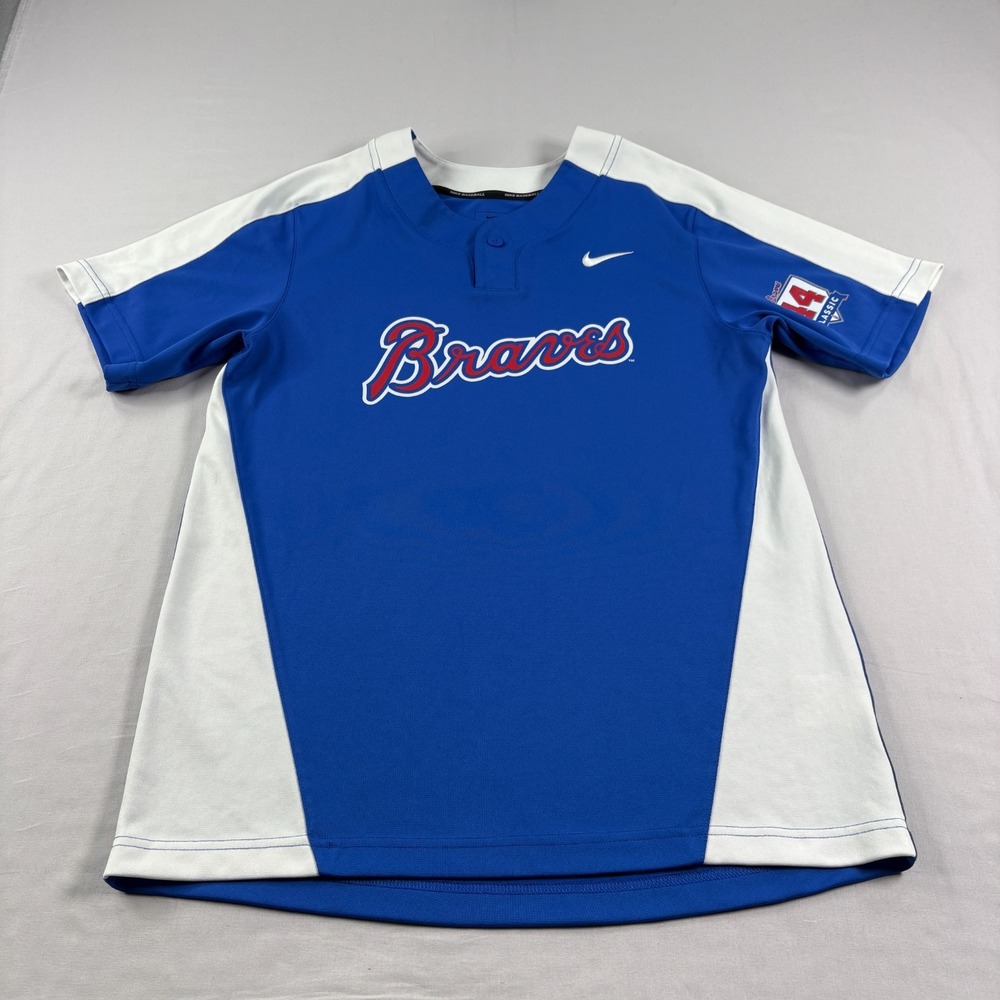Atlanta Braves Jersey Mens Medium Blue Nike Team Vapor Baseball MLB